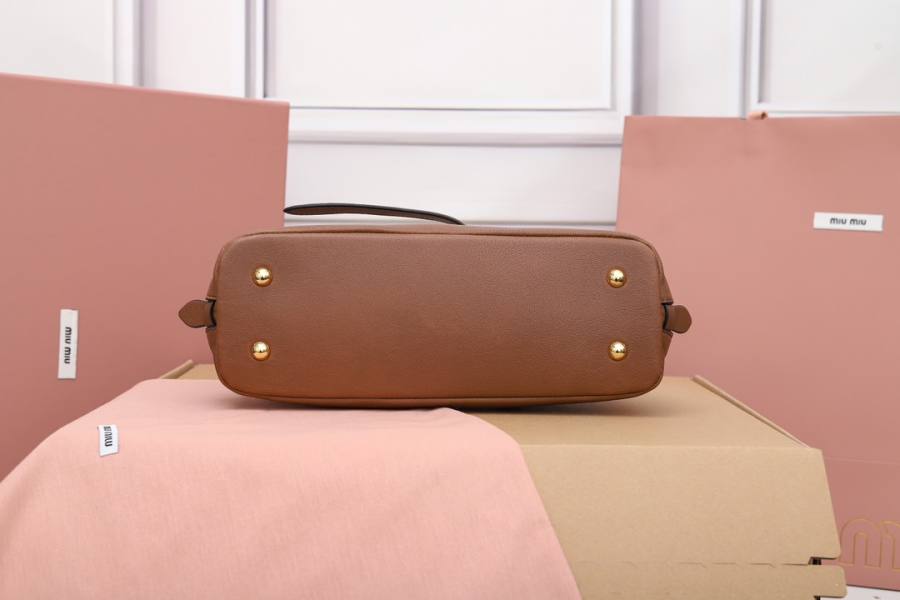 Miu Miu Aventure Nappa Bowling Bag 5BB169 99C1 28 x 16 x 5