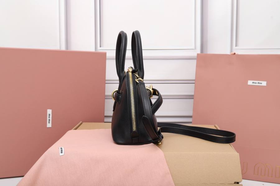 Miu Miu Aventure Nappa Bowling Bag 5BB169 D2D3 28 x 16 x 5