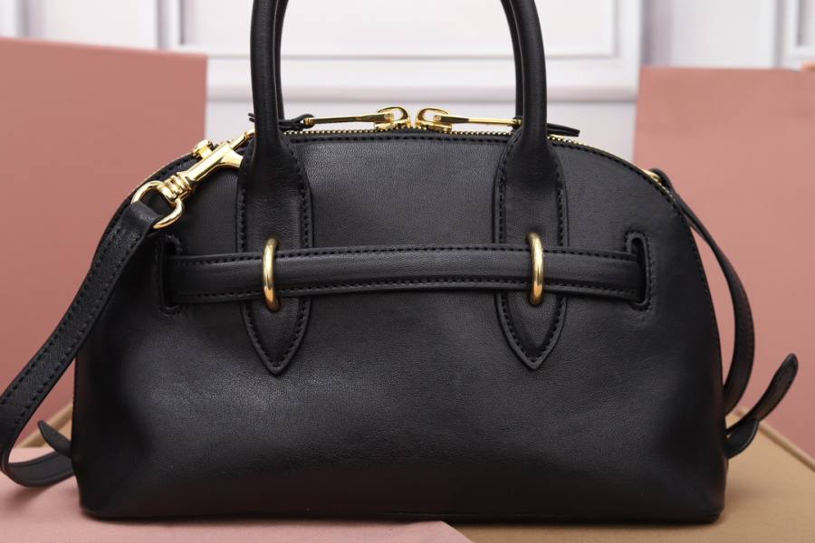 Miu Miu Aventure Nappa Bowling Bag 5BB169 D2D3 28 x 16 x 5
