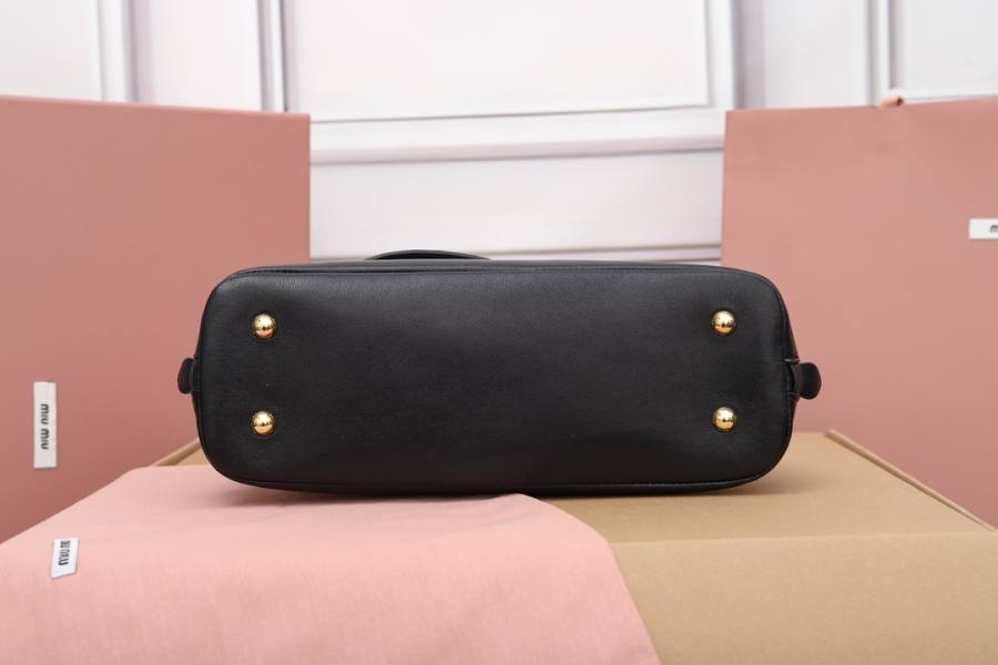 Miu Miu Aventure Nappa Bowling Bag 5BB169 D2D3 28 x 16 x 5