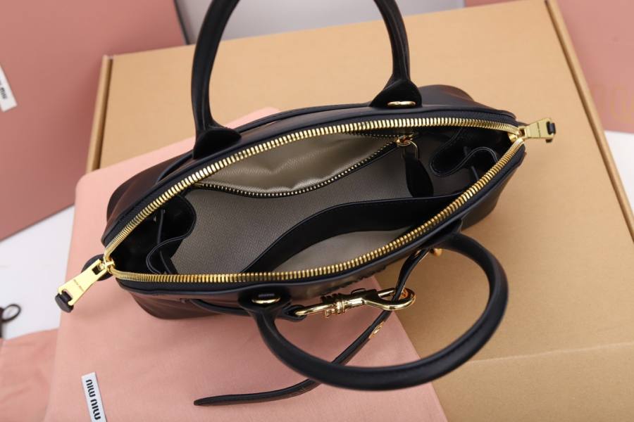Miu Miu Aventure Nappa Bowling Bag 5BB169 D2D3 28 x 16 x 5