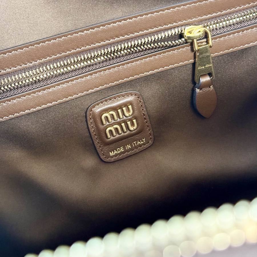 Miu Miu Beau Bag Small Cracked Patent 5BB173 199C 28 x 12 x 8