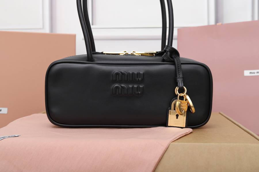 Miu Miu Beau Bag Small Cracked Patent 5BB173 8BBF 28 x 12 x 8