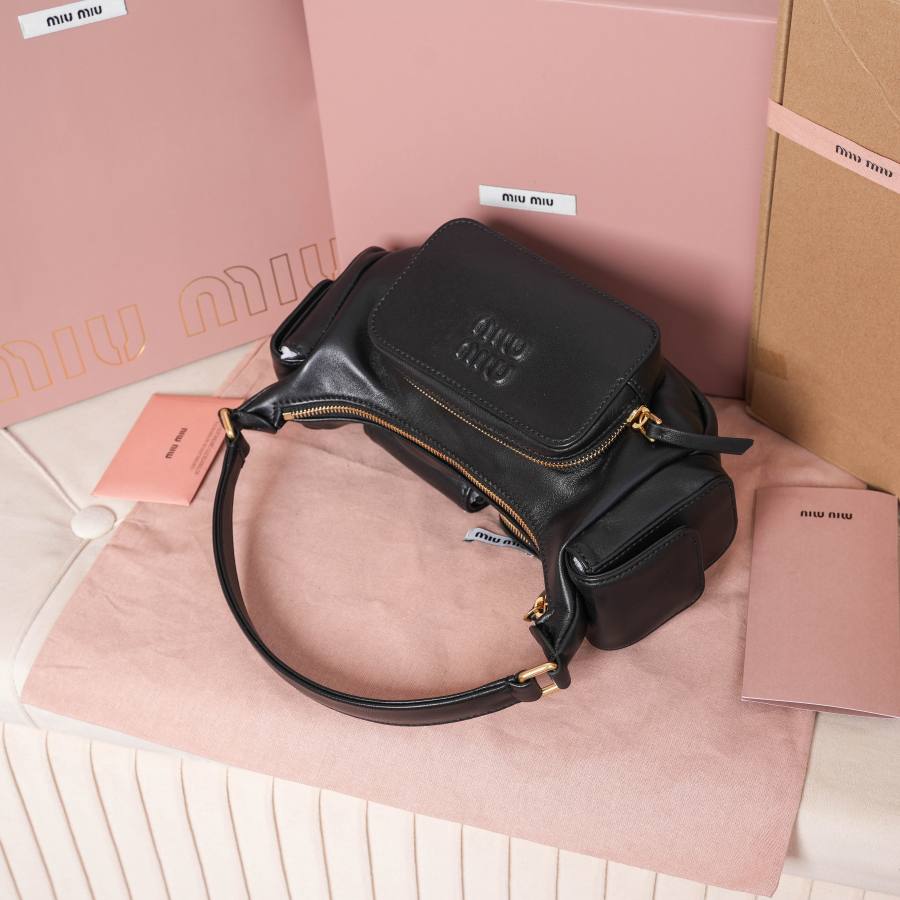 Miu Miu Biker Bag 5BC146 9B03 25 x 18 x 8