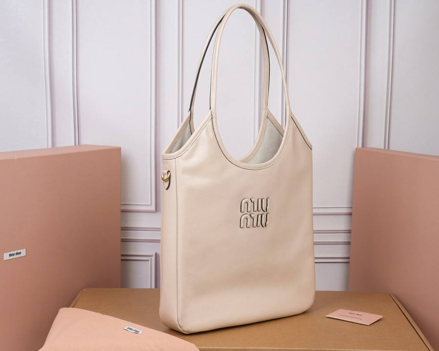 Miu Miu Ivy Leather Tote 5BG311 CD12 40 x 35 x 12