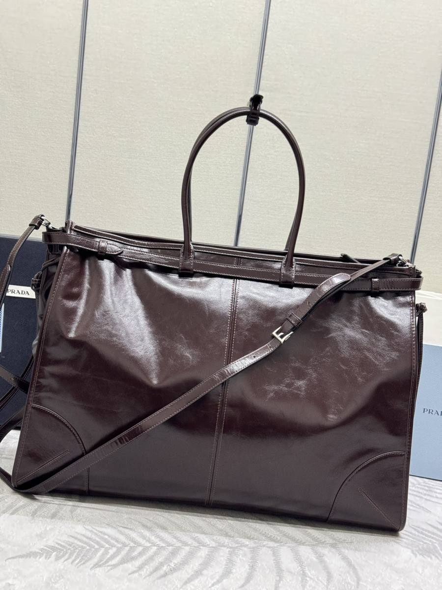 RP 4510000 Prada Soft Lux Tote XL Dark Coffee 50cm 2VG128 0CB2