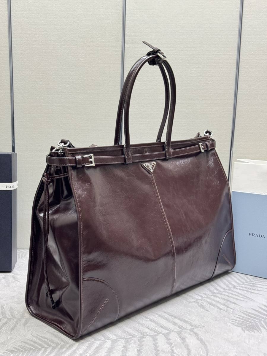 RP 4510000 Prada Soft Lux Tote XL Dark Coffee 50cm 2VG128 0CB2